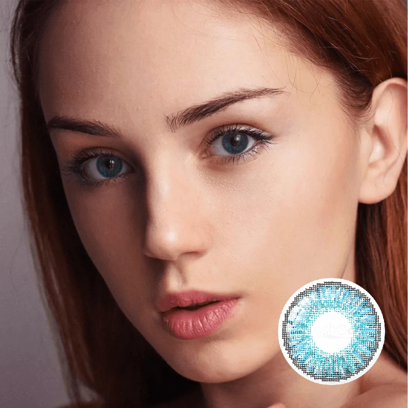 3 Tone Brilliant Blue Coloured Contacts | Yearly