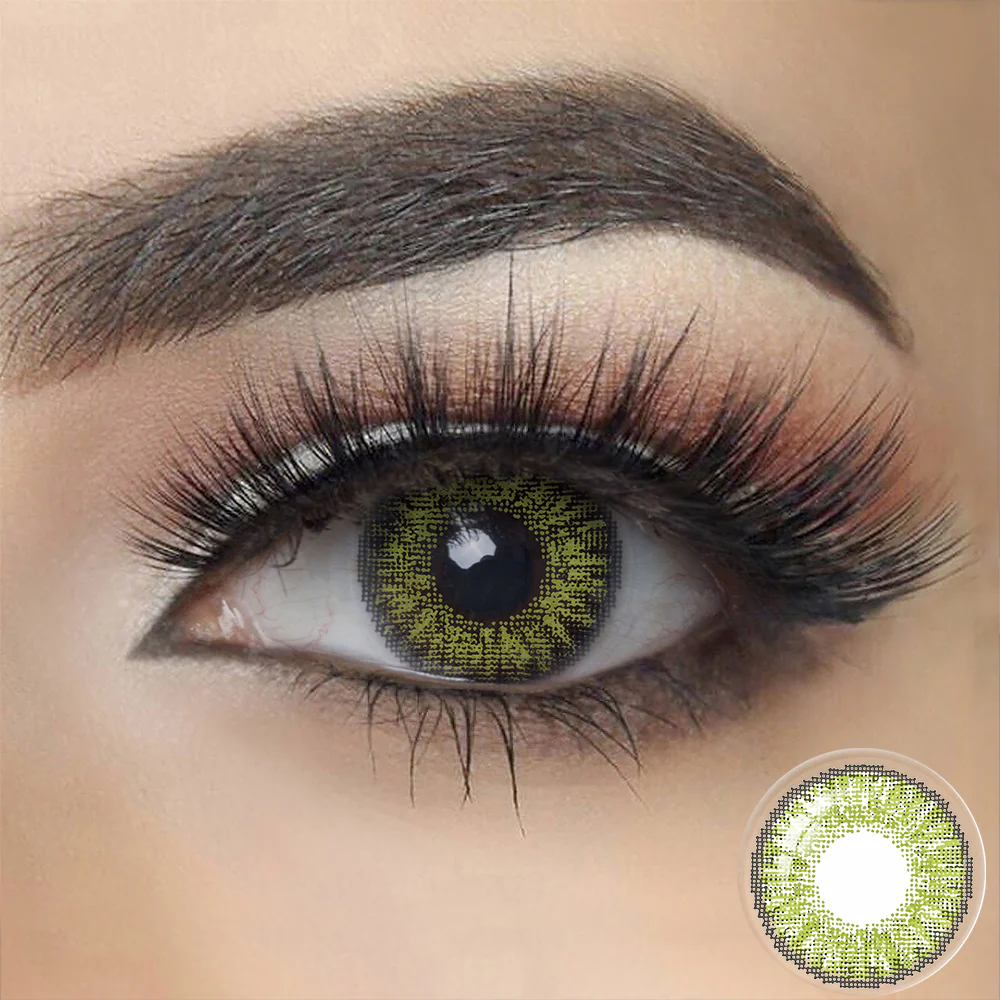 3 Tone Gemstone Green Coloured Contacts | Yearly