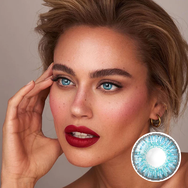 3 Tone Brilliant Blue Coloured Contacts | Yearly