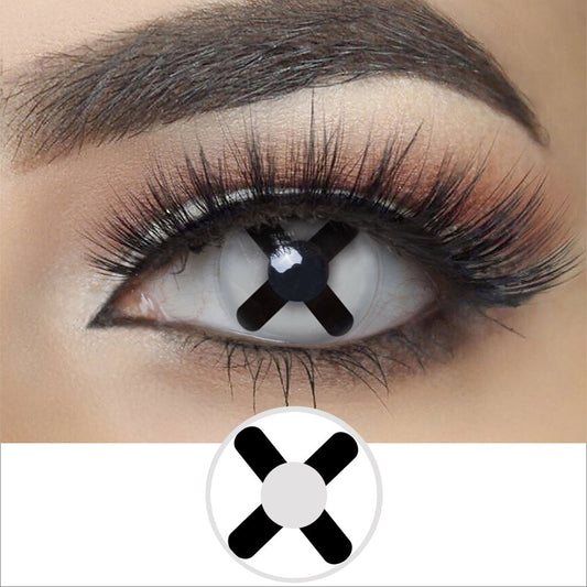 Black and White Cross Halloween Contacts | Colored Contacts | FreshGo