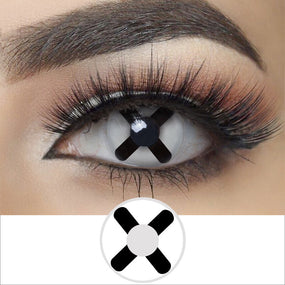 Black and White Cross Halloween Contacts | Colored Contacts | FreshGo