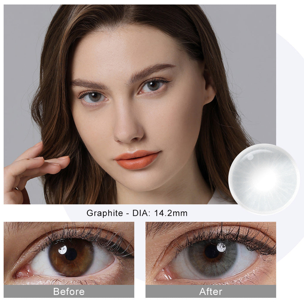 Hidrocor Graphite Gray Coloured Contacts | Yearly