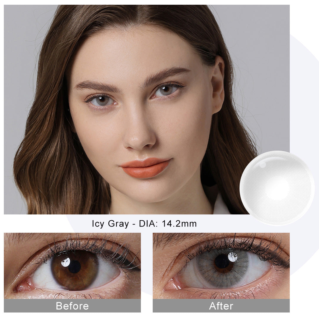 Hidrocor Icy Gray Coloured Contacts | Yearly