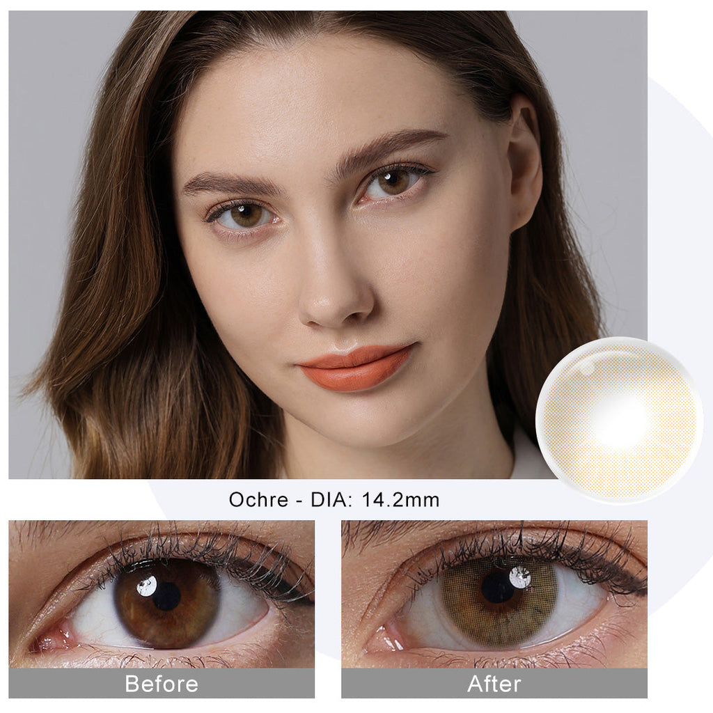 Hidrocor Ochre Brown Coloured Contacts | Yearly