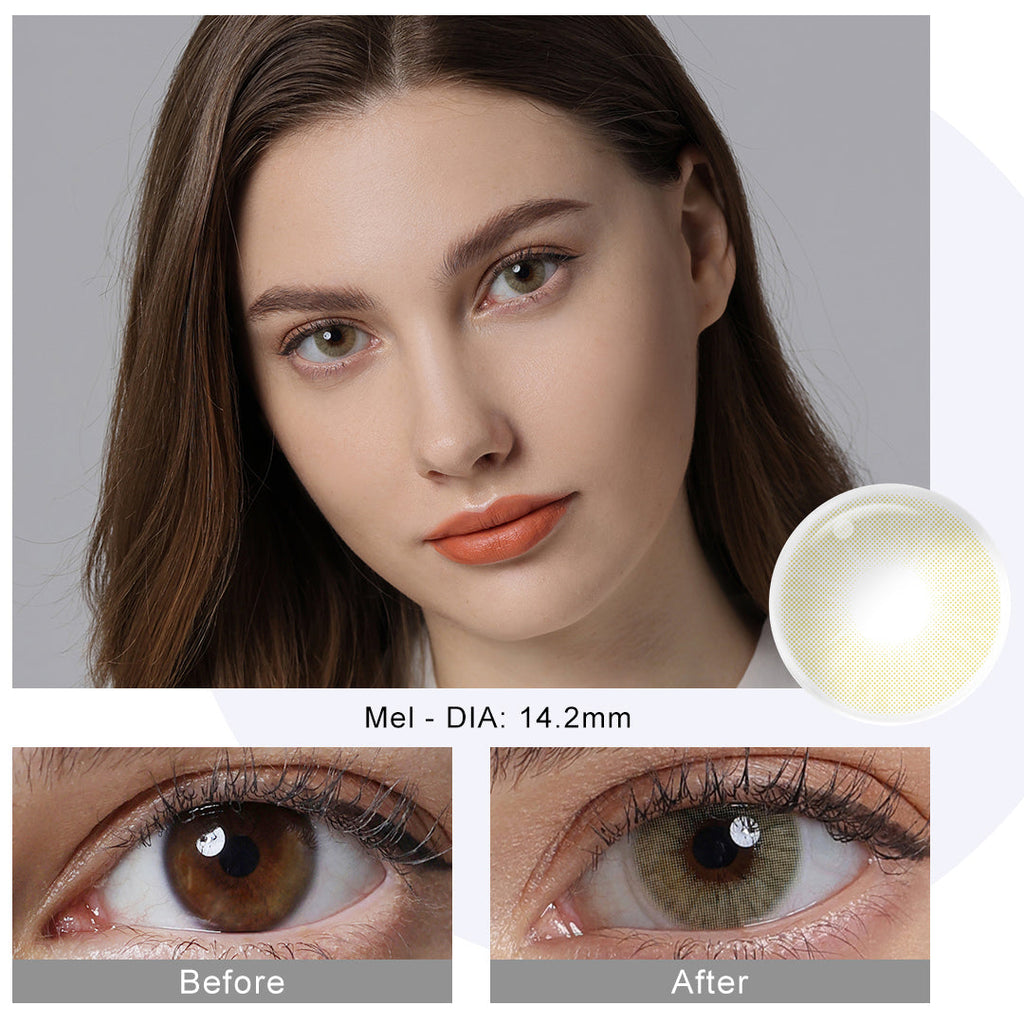 Hidrocor Mel Yellow Coloured Contacts | Yearly