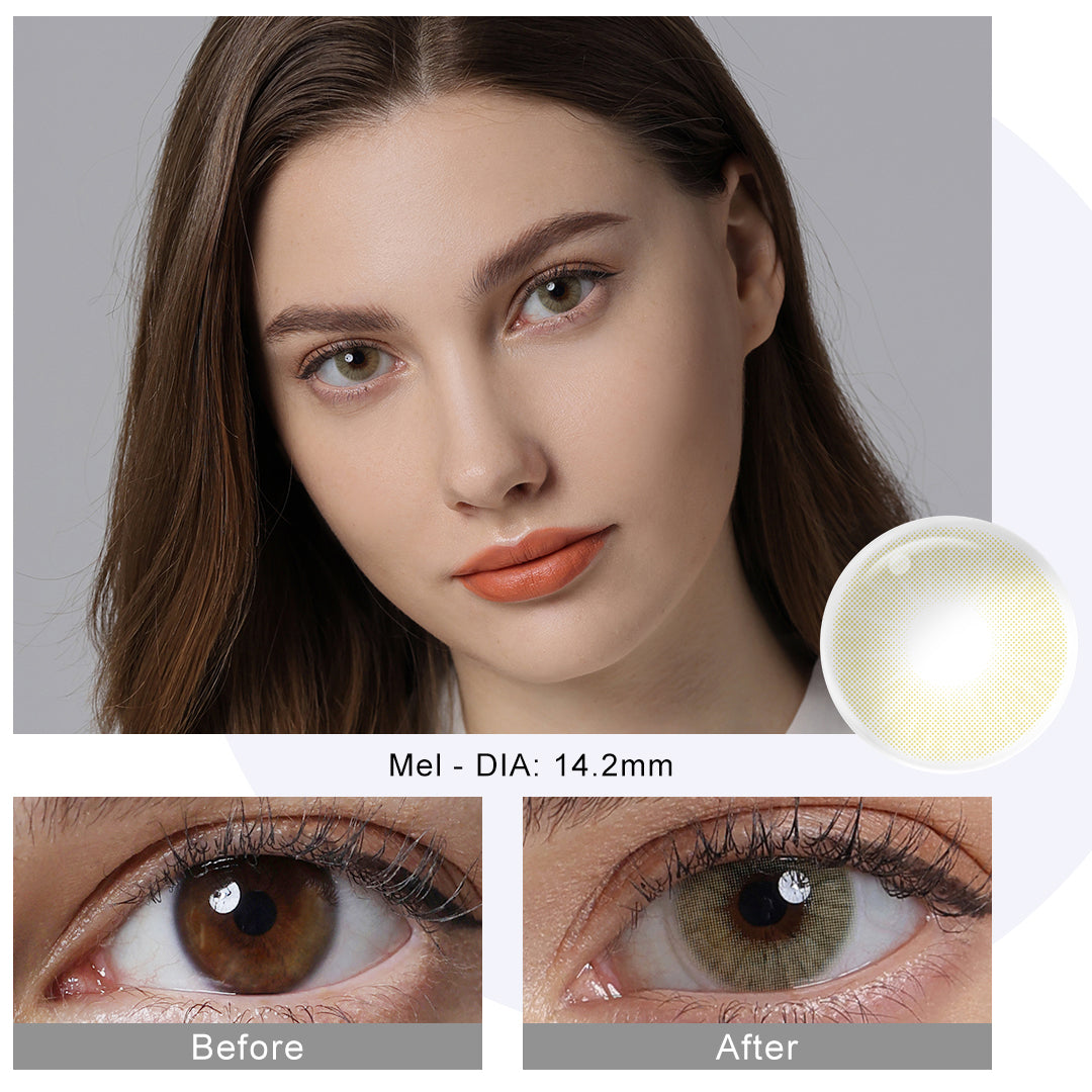 Hidrocor Mel Yellow Coloured Contacts | Yearly