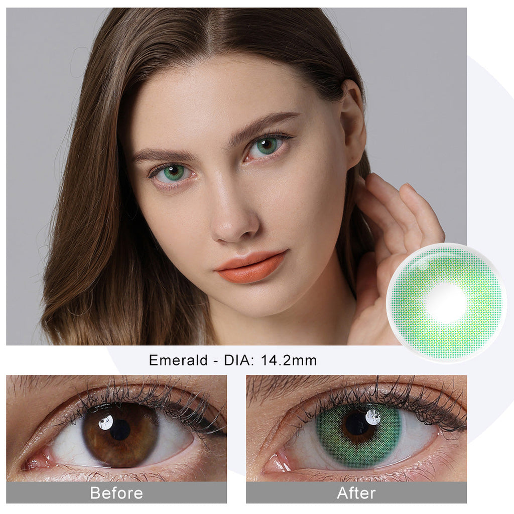 Hidrocor Emerald Green Coloured Contacts | Yearly