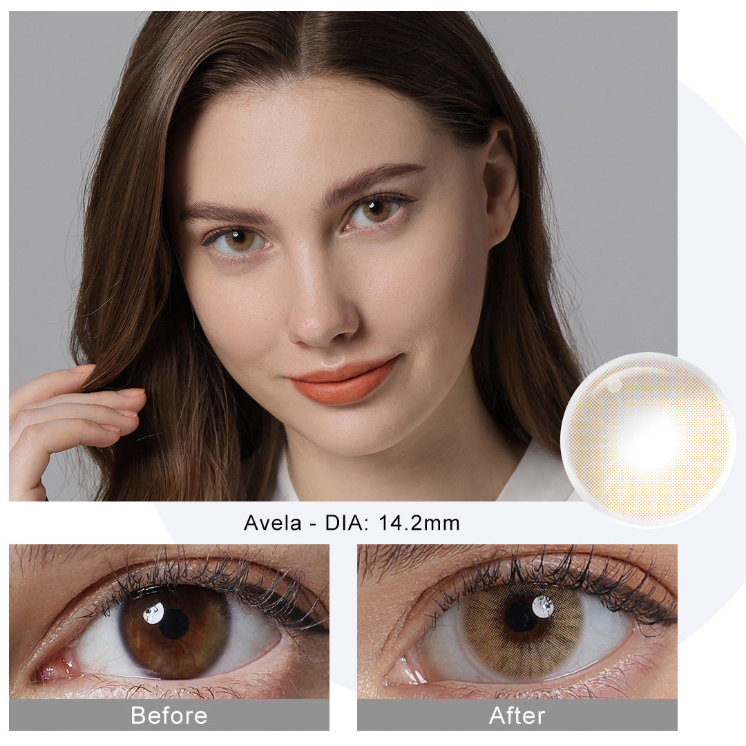 Hidrocor Avela Brown Coloured Contacts | Yearly