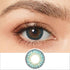 3 tone turquoise colored contacts wearing effect drawing and plan lens