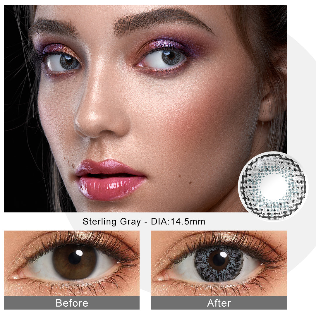3 Tone Sterling Gray Coloured Contacts | Yearly