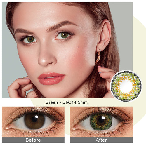 3 Tone Green Coloured Contacts | Yearly