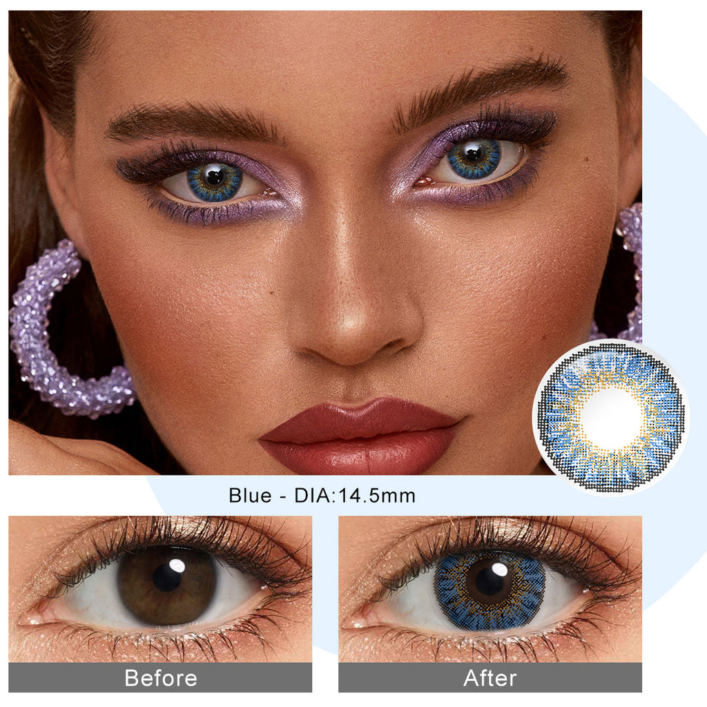 3 Tone Blue Coloured Contacts | Yearly