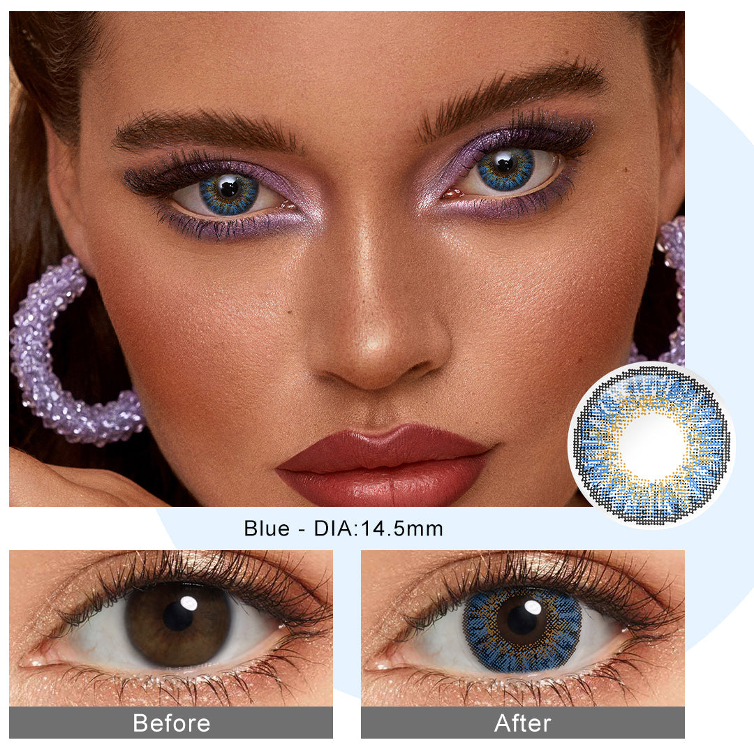 3 Tone Blue Coloured Contacts | Yearly