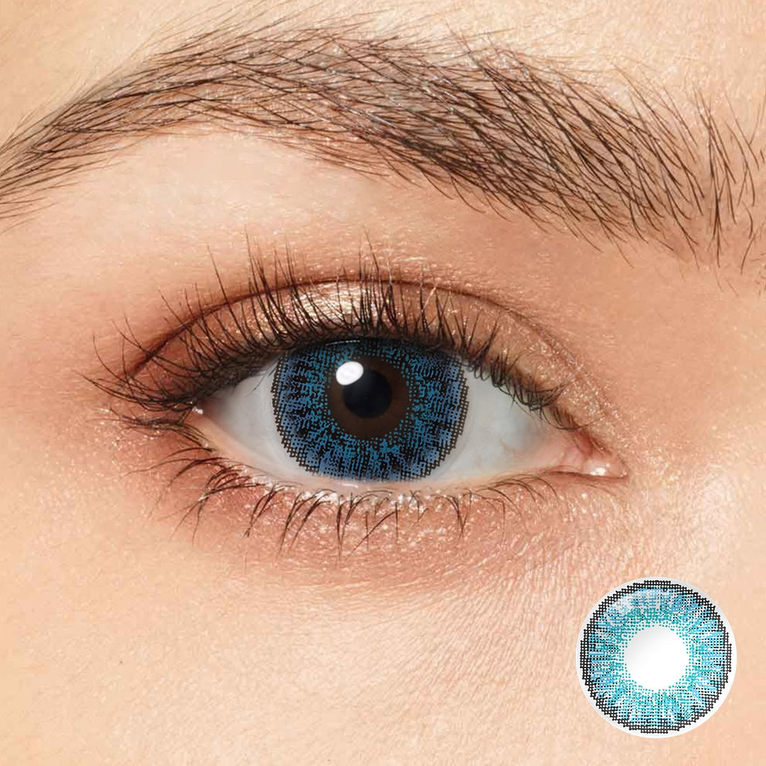 3 Tone Brilliant Blue Coloured Contacts | Yearly