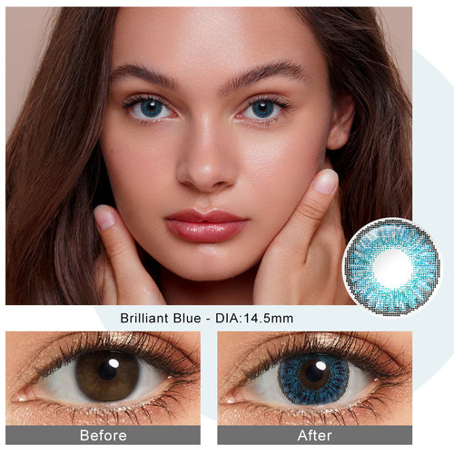 3 Tone Brilliant Blue Coloured Contacts | Yearly