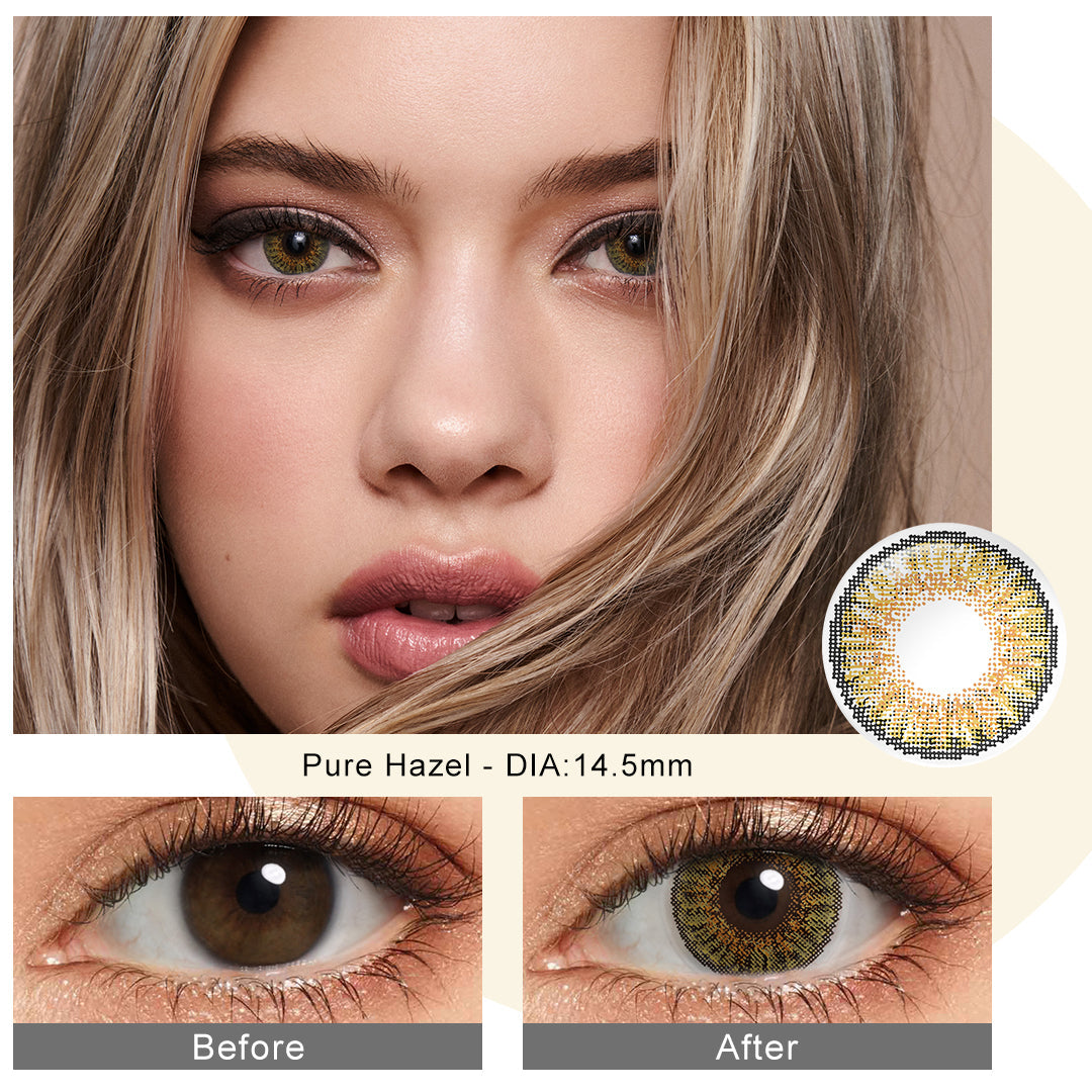 3 Tone Pure Hazel Coloured Contacts | Yearly
