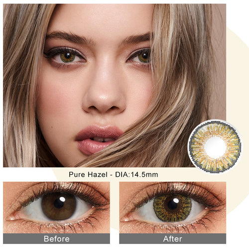3 Tone Pure Hazel Coloured Contacts | Yearly