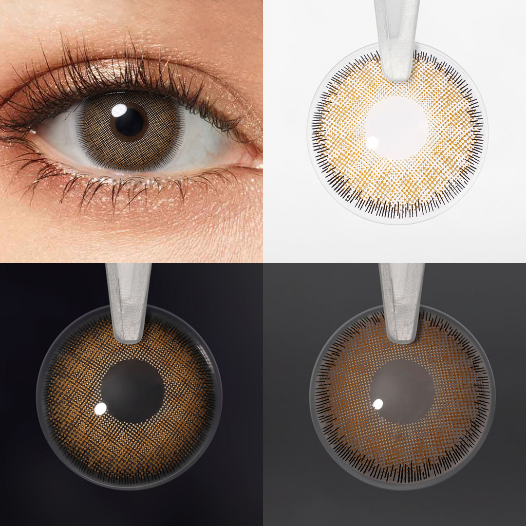 Premium Caramel Brown Coloured Contacts | Yearly