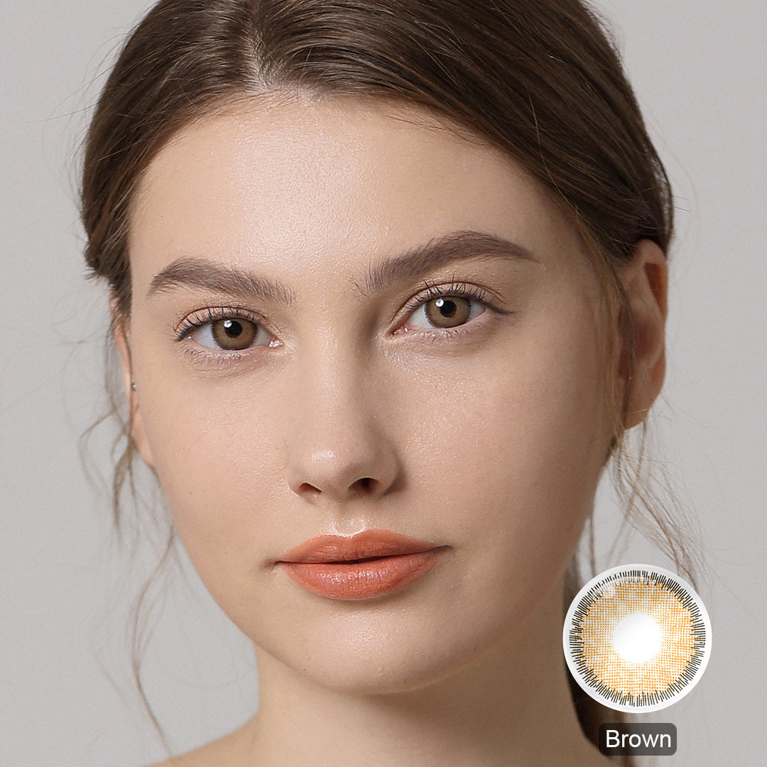 Premium Caramel Brown Coloured Contacts | Yearly