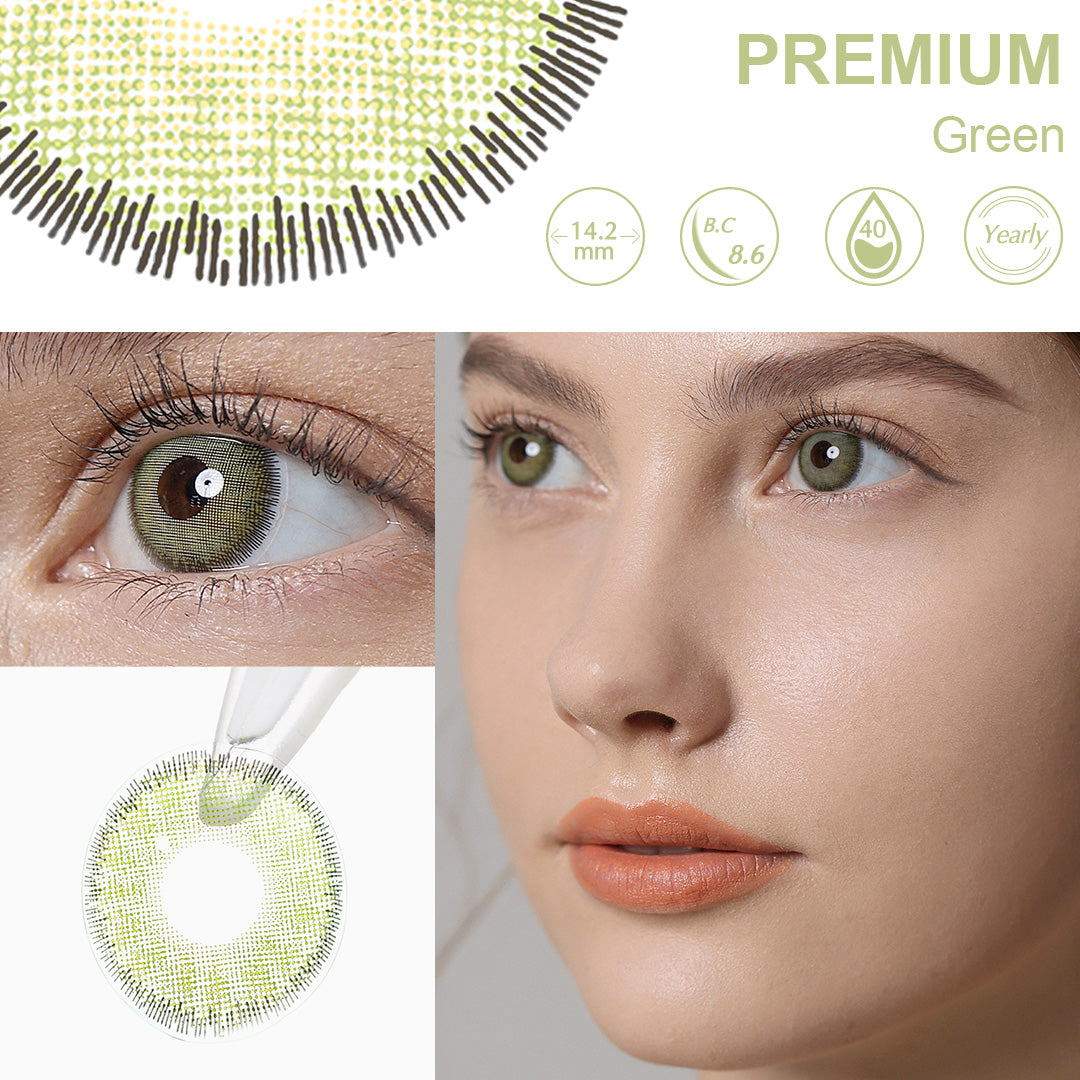 Premium Green Coloured Contacts | Yearly