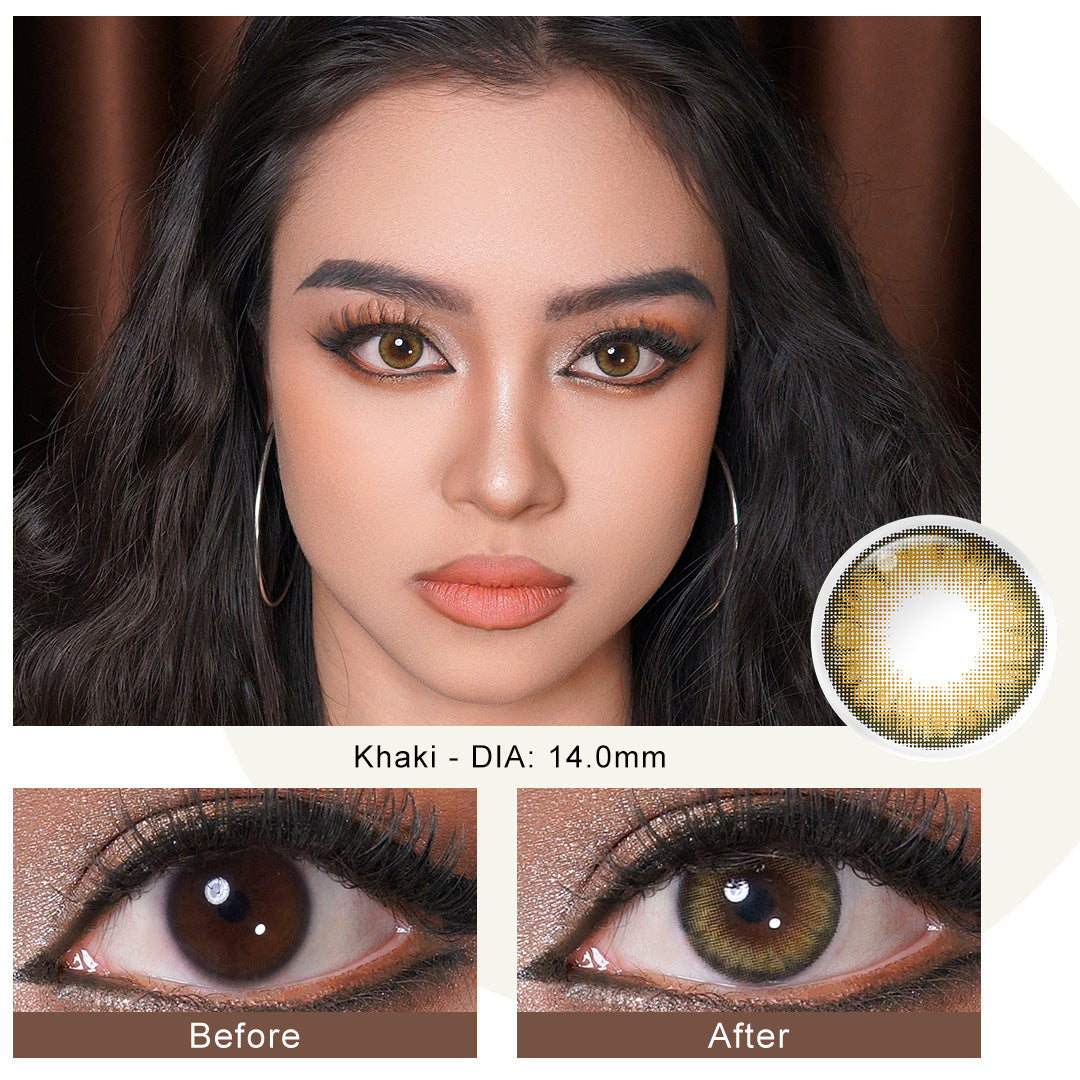 Pro Khaki Brown Coloured Contacts | Yearly
