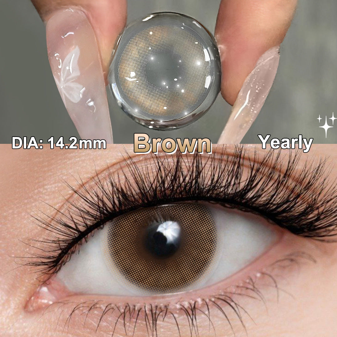 Hidrocor II Honey Brown Coloured Contacts | Yearly