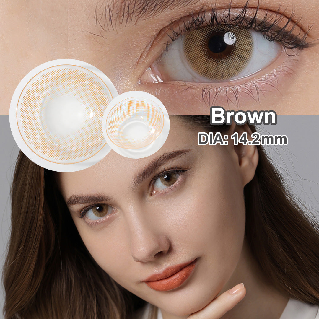 Hidrocor II Honey Brown Coloured Contacts | Yearly