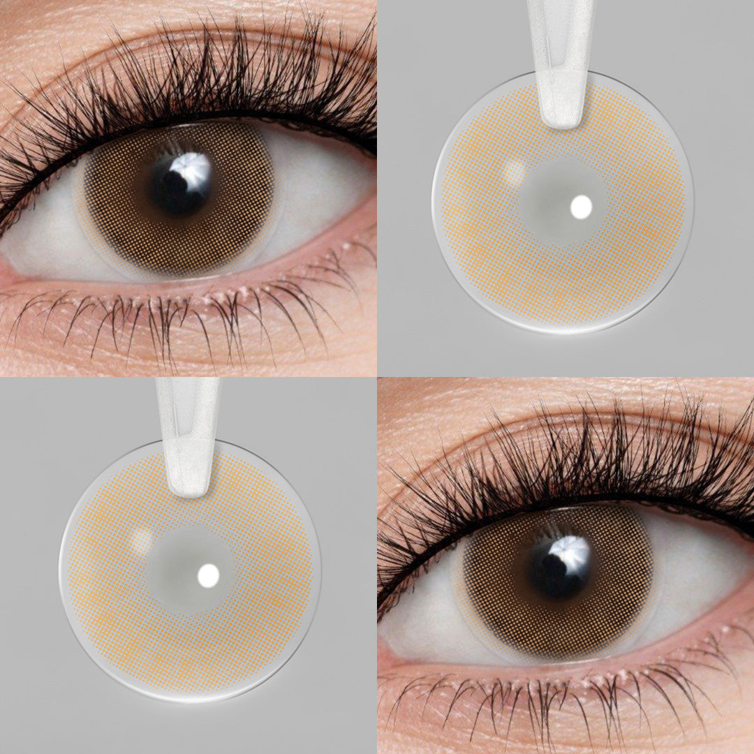Hidrocor II Honey Brown Coloured Contacts | Yearly