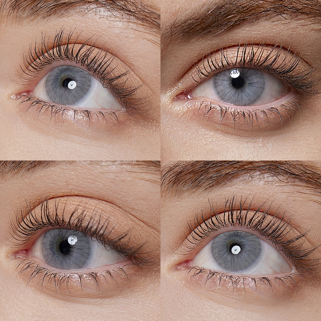 rio parati gray colored contacts wearing effect drawing from different angle