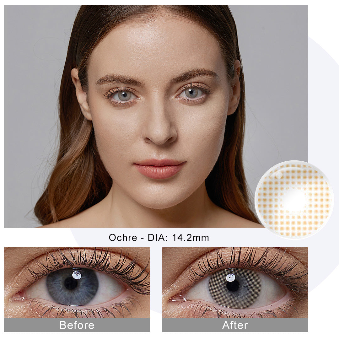 Rio Ochre Brown Coloured Contacts | Yearly