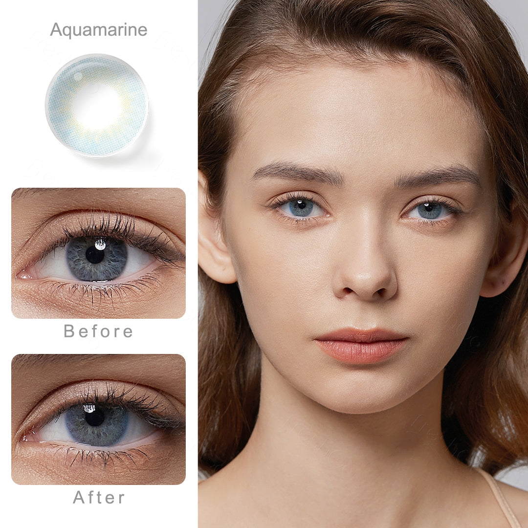 Fancy Aquamarine Blue Colored Contacts - Image 2 | Colored Contacts | FreshGo