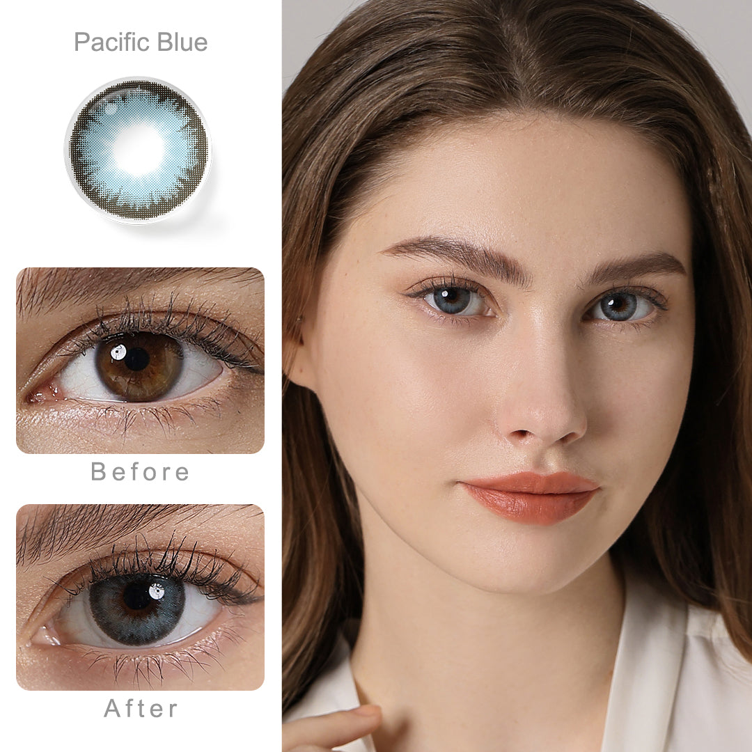 Diamond Pacific Blue Coloured Contacts | Yearly