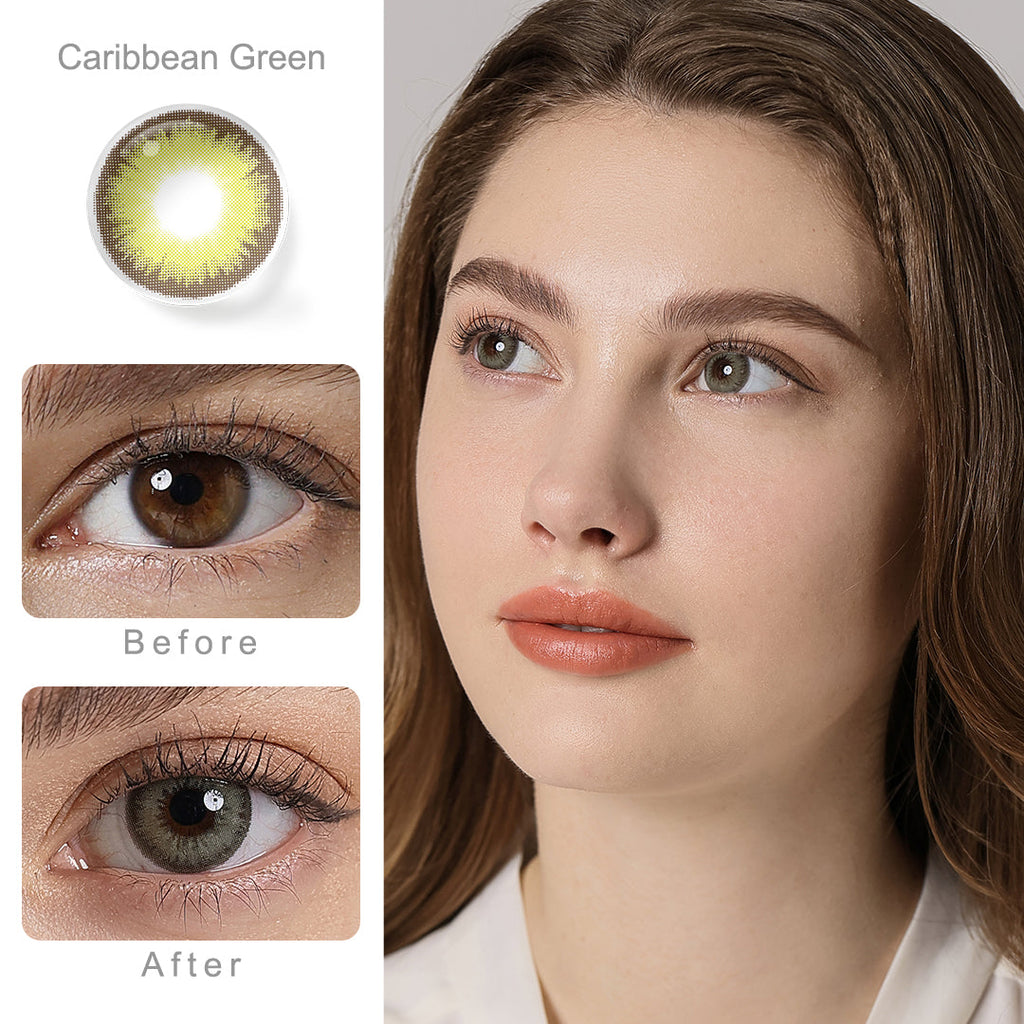 Diamond Caribbean Green Coloured Contacts | Yearly