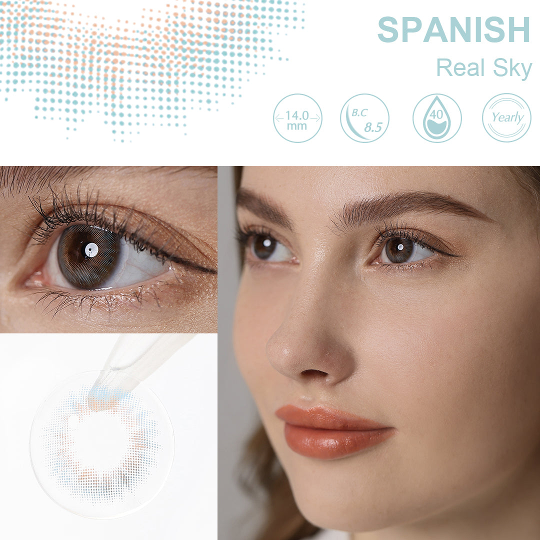 Spanish Real Sky Coloured Contacts | Yearly