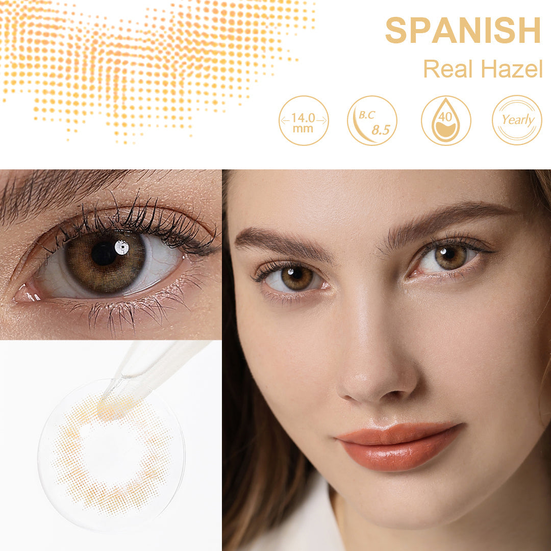 Spanish Real Hazel Coloured Contacts | Yearly