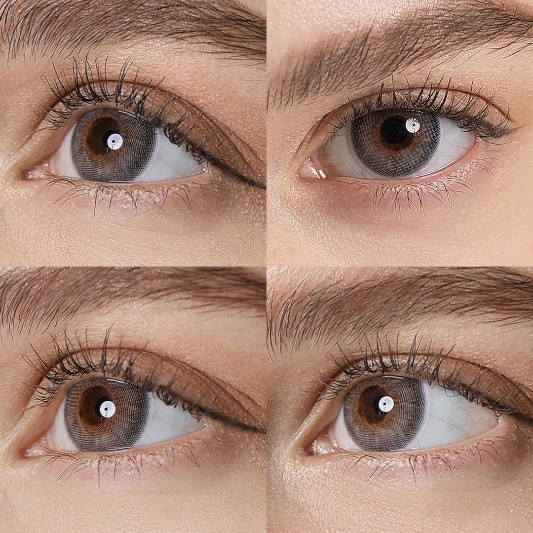 symphony 3con gray colored contacts wearing effect drawing from different angle