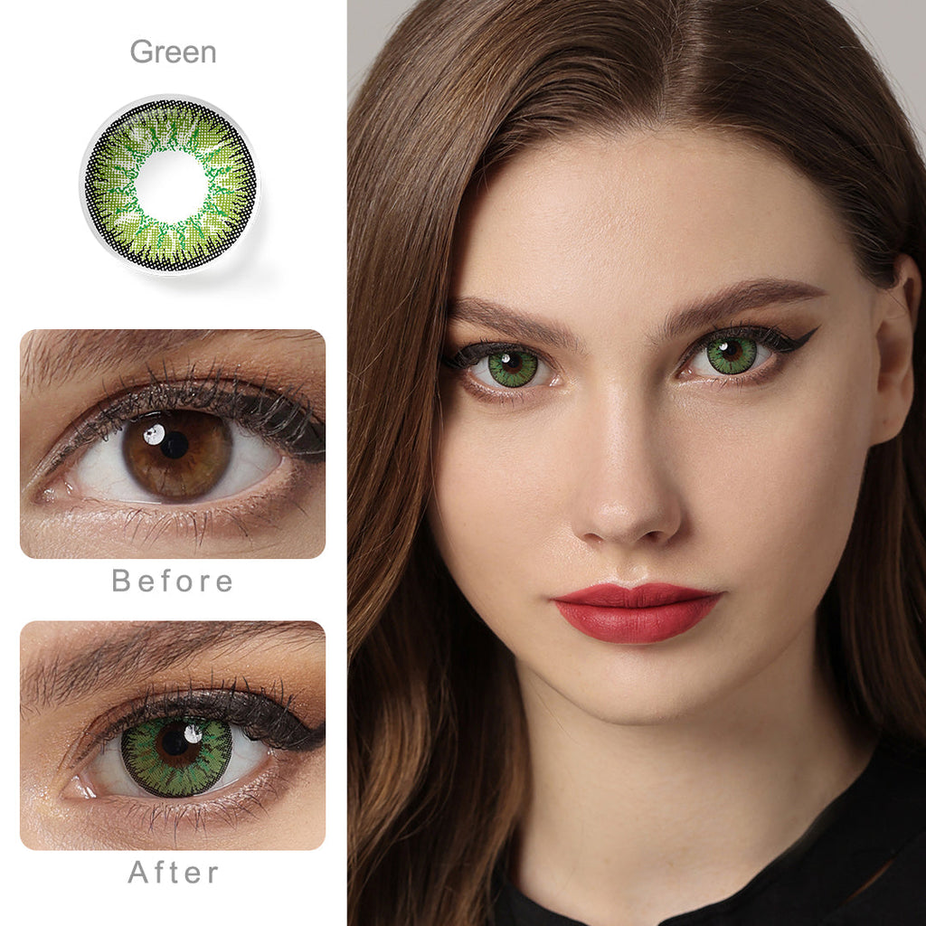 Nonno Forest Green Coloured Contacts | Yearly