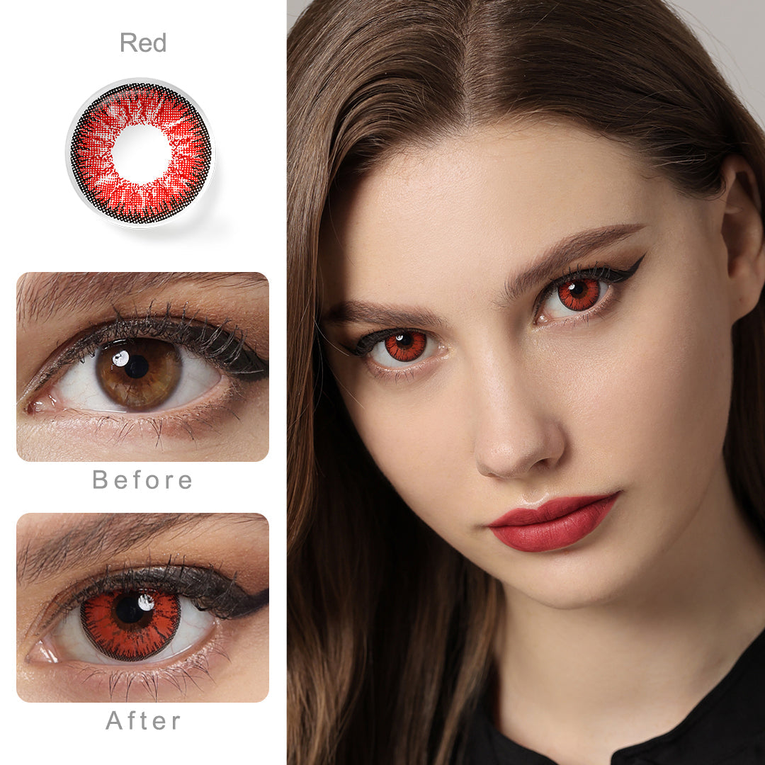 Nonno Deep Red Colored Contacts - Image 2 | Colored Contacts | FreshGo
