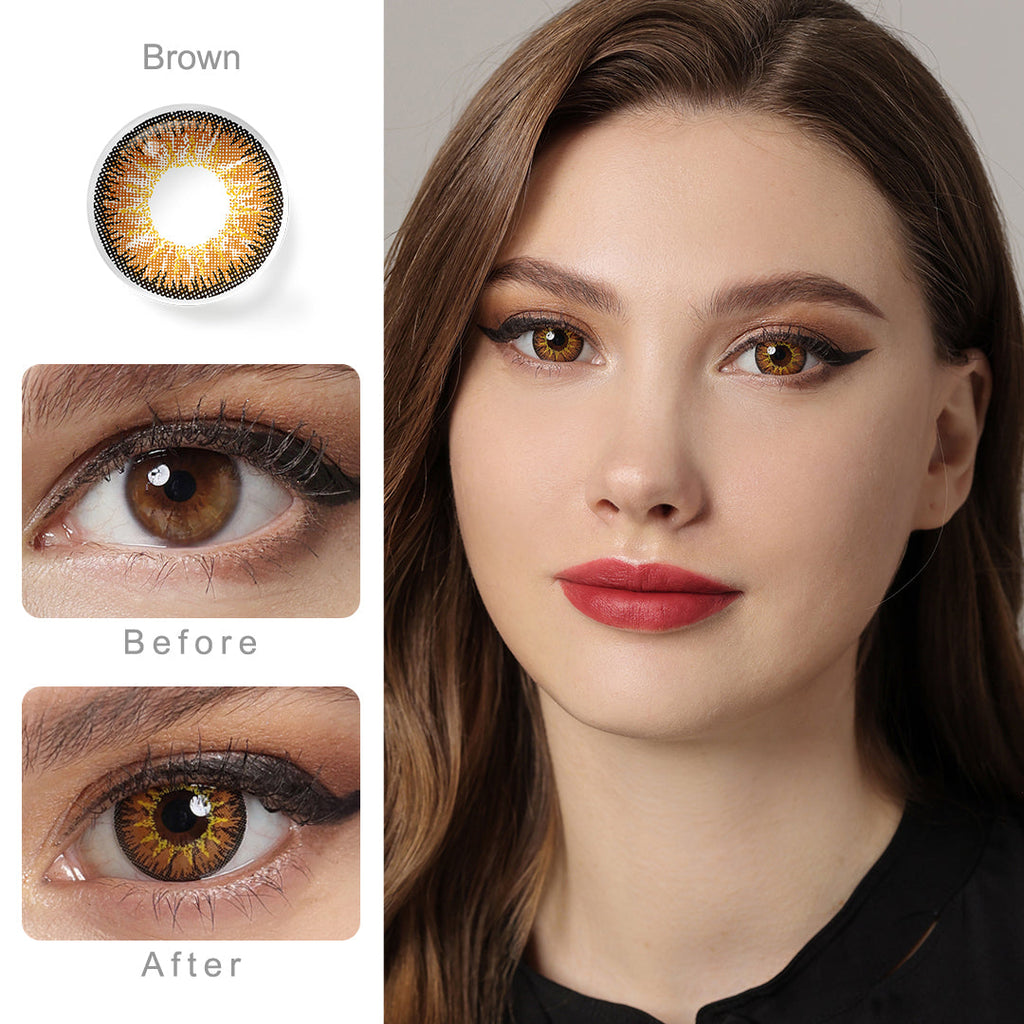 Nonno Sparkle Brown Coloured Contacts | Yearly