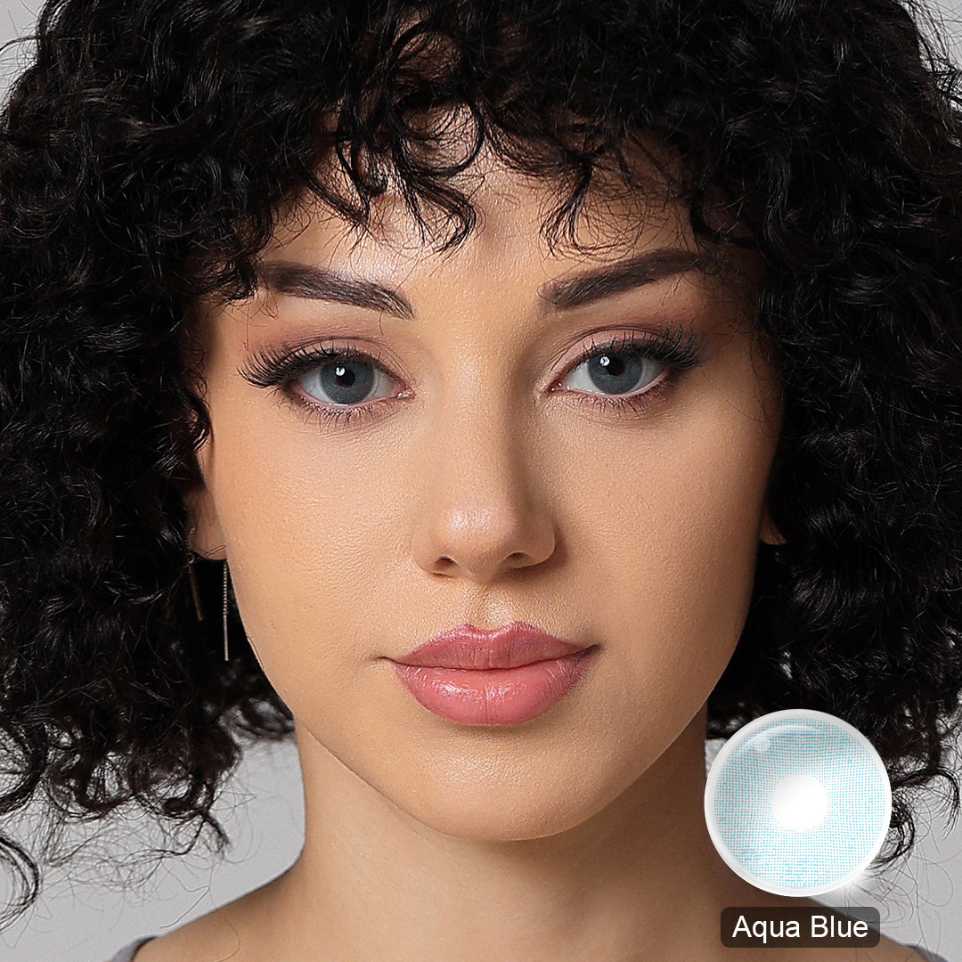 Broadway Aqua Blue Coloured Contacts | Yearly