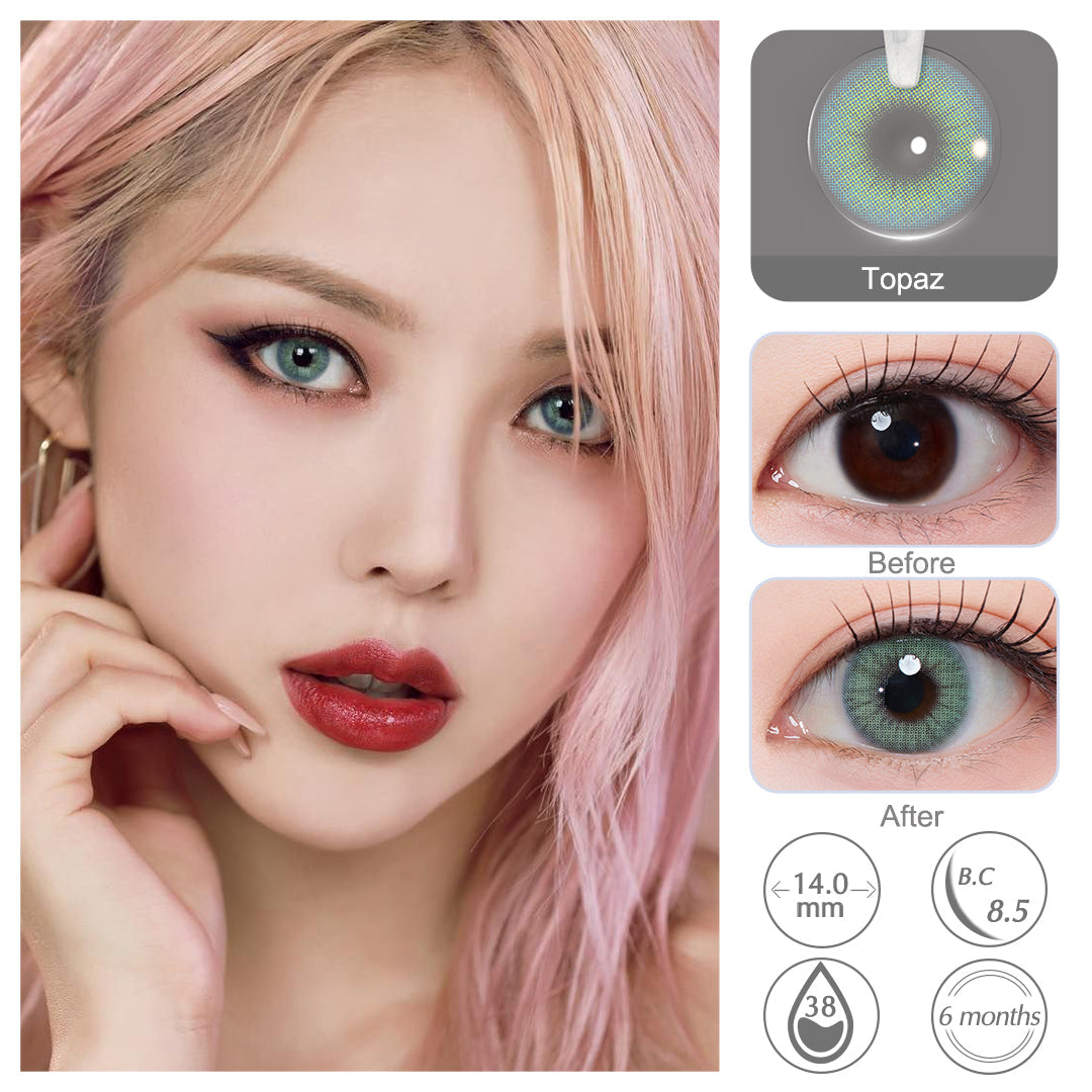 Queen Topaz Blue Colored Contacts - Image 2 | Colored Contacts | FreshGo