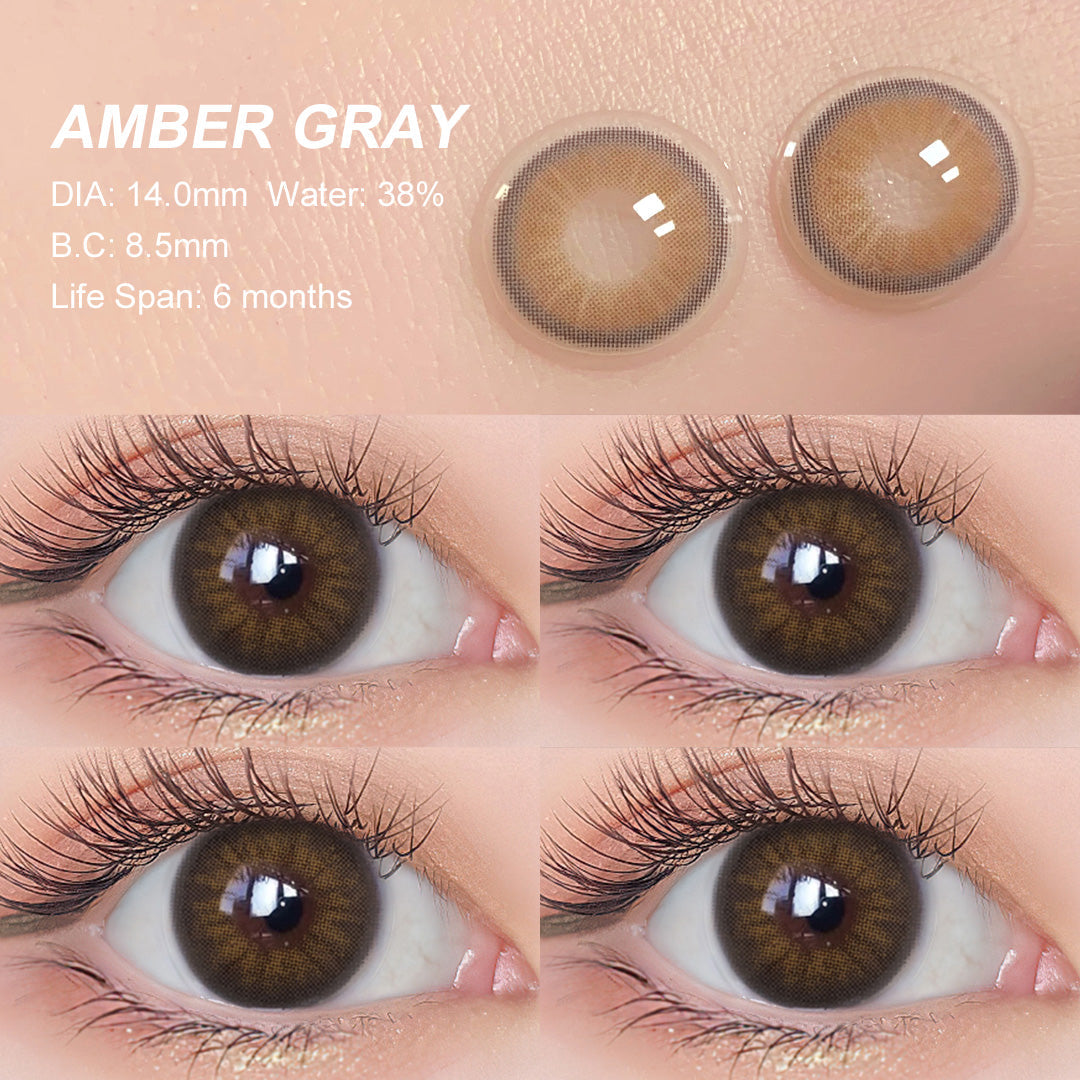 Desire Amber Gray Colored Contacts - Image 2 | Colored Contacts | FreshGo