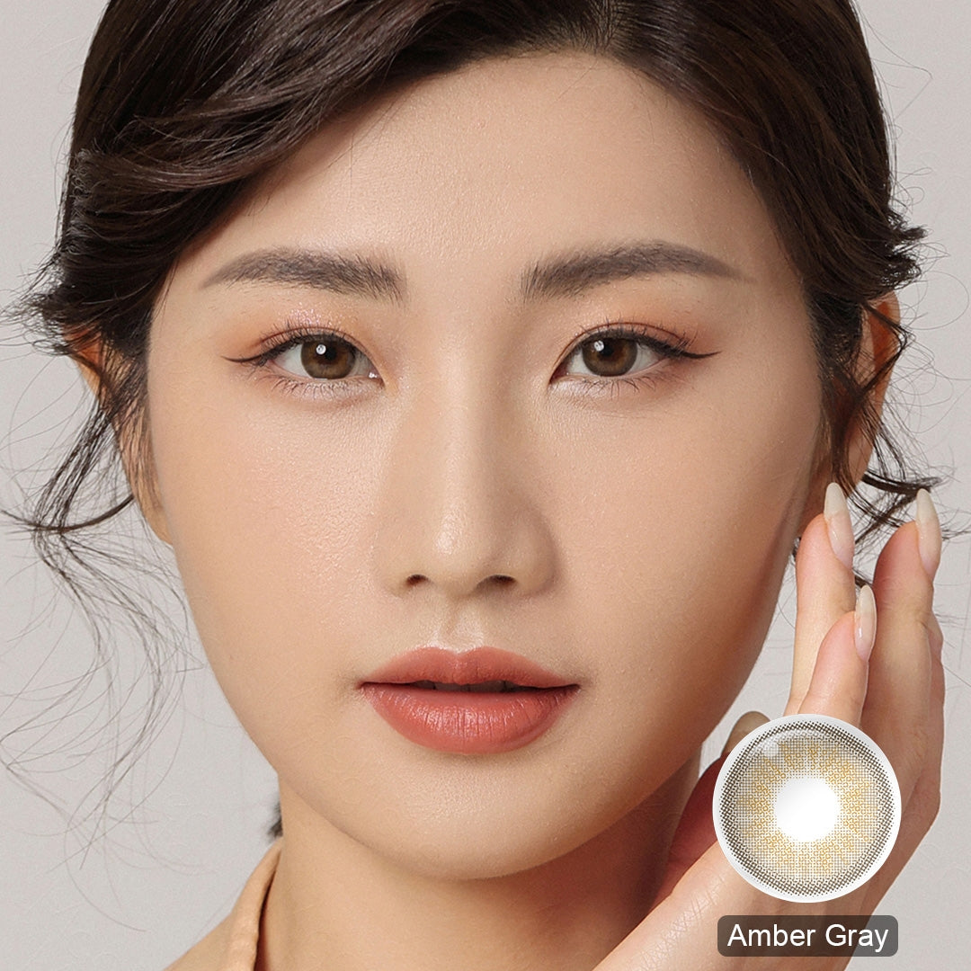 Desire Amber Gray Colored Contacts - Image 4 | Colored Contacts | FreshGo