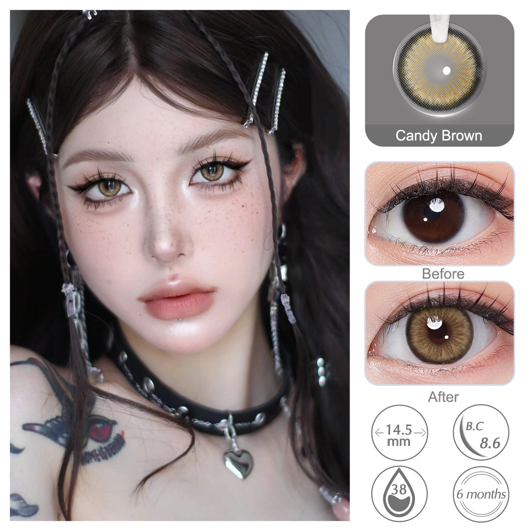 Diamond N Candy Brown Colored Contacts - Image 2 | Colored Contacts | FreshGo