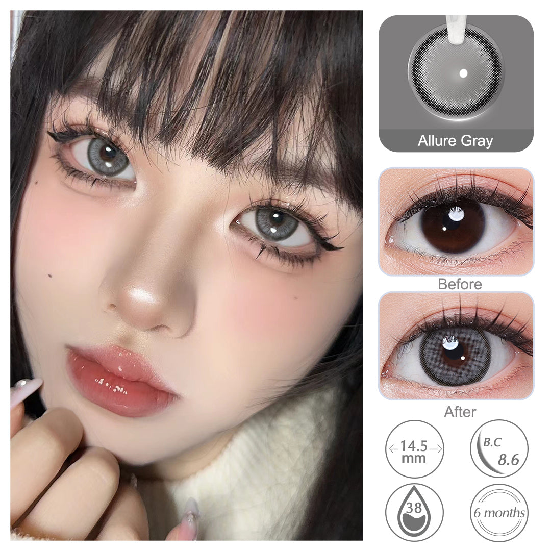Diamond N Allure Gray Colored Contacts - Image 2 | Colored Contacts | FreshGo