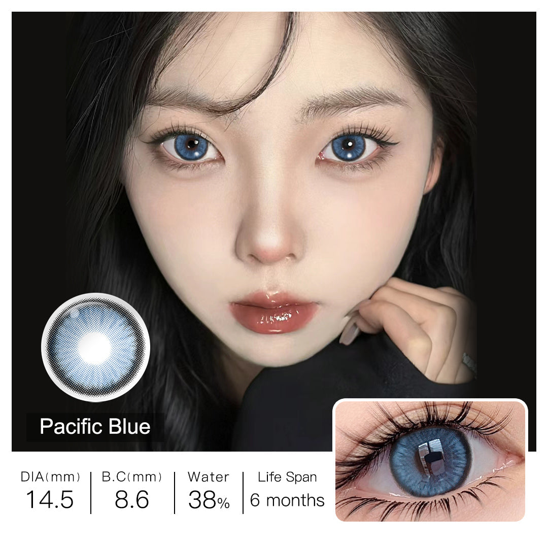 Diamond N Pacific Blue Colored Contacts - Image 4 | Colored Contacts | FreshGo