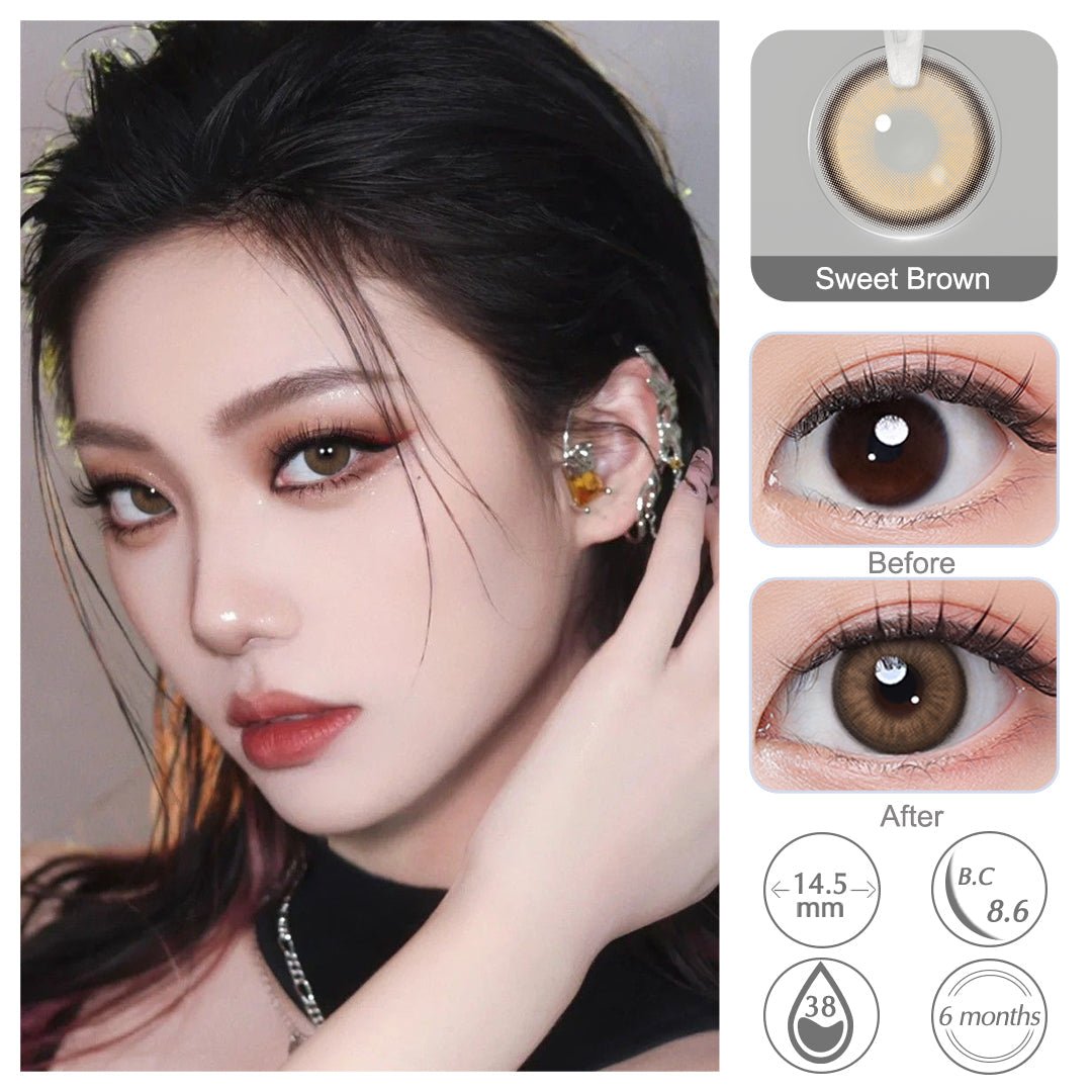 Luna Sweet Brown Colored Contacts - Image 2 | Colored Contacts | FreshGo