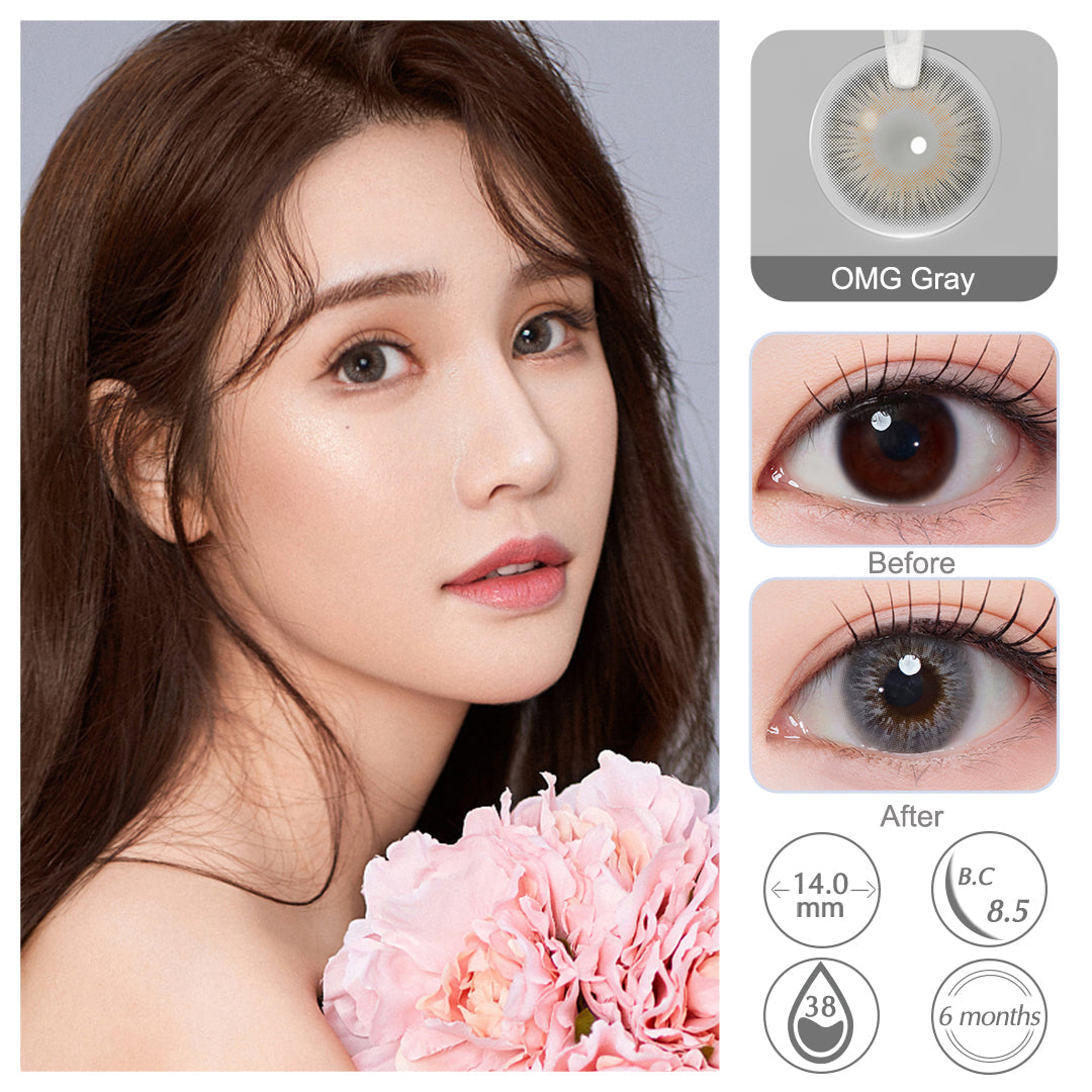 OMG Gray Colored Contacts - Image 2 | Colored Contacts | FreshGo