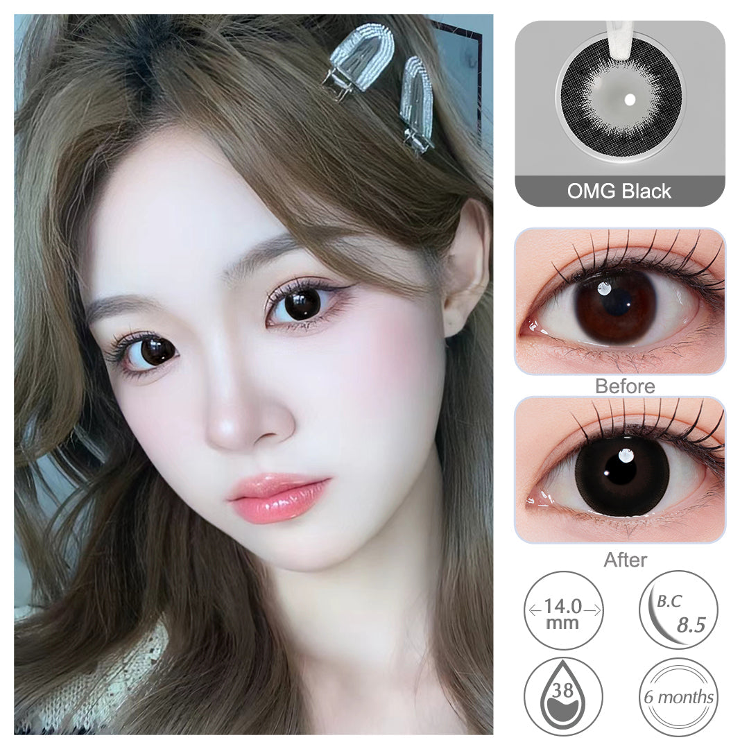 OMG Black Colored Contacts - Image 2 | Colored Contacts | FreshGo