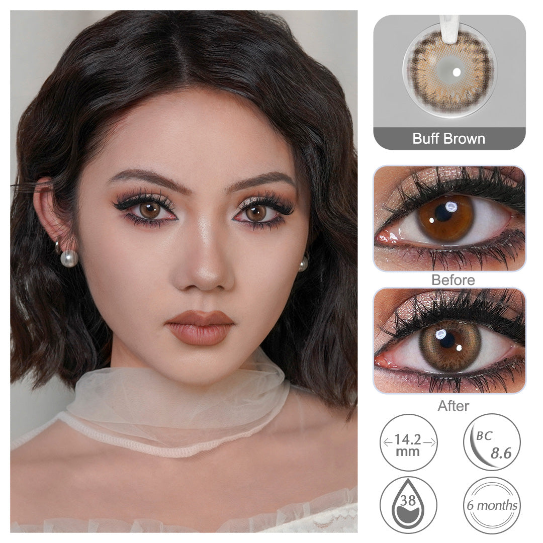 BLUSH GIRL Buff Brown Colored Contacts - Image 2 | Colored Contacts | FreshGo